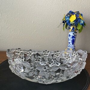 10.5” Mikasa Vintage Walther Crystal Oval Serving Bowl